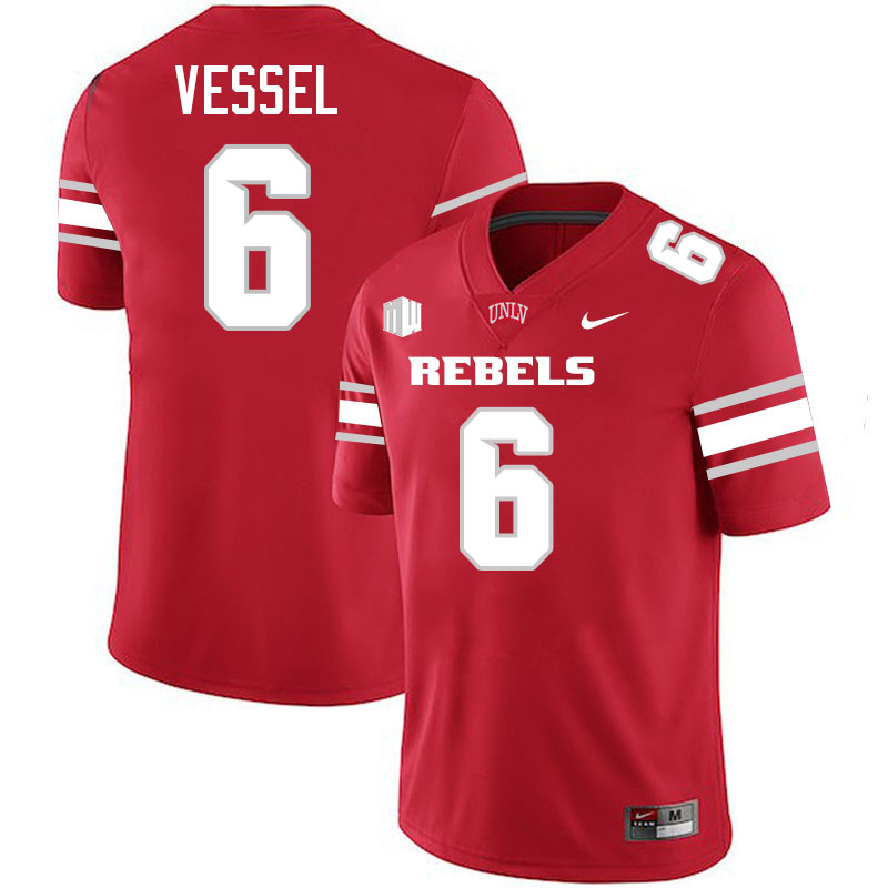 UNLV Rebels #6 Jeremiah Vessel Jersey Football College Uniforms,Apparels-Scarlet